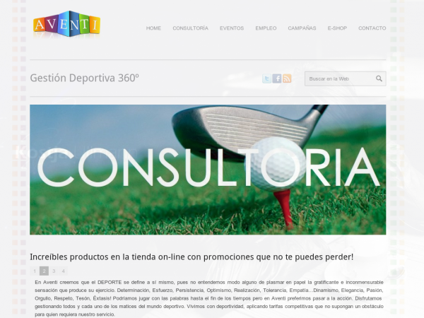 Web & Tienda Virtual – Aventi Gestión Deportiva 360º